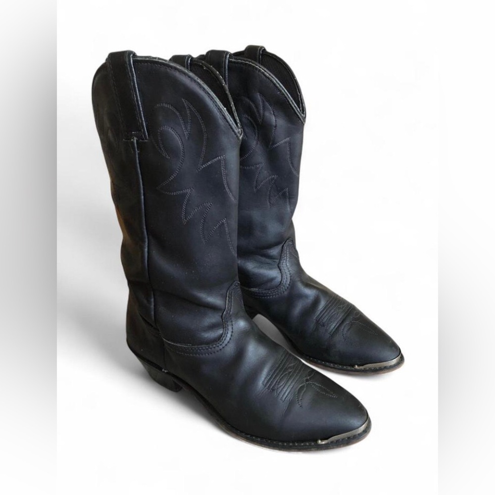 DURANGO Womens Size 8 M Black Leather Cowboy Western Boots - Picture 2 of 11